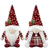   Set-of-2-Christmas-Gnomes-Plush-Xmas-Winter-Decorations-Gift-Handmade-Elf-Dwarf-Figurines-for-Home-Kitchen-Farmhouse-Tiered-Tray-Holiday-Festival-Party-Scandinavian-Tomte-Red