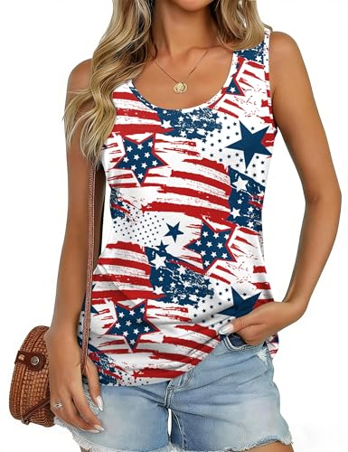 For G and PL Lady 4th of July Patriotic Red White Blue Fourth of July Shirt July 4th Memorial Day American Flag Bikini L