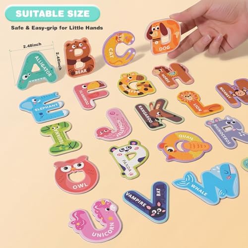 magostar Magnetic Letters for Kids, 26 Animal Alphabet Magnets, Large Uppercase ABC Fridge Magnets for Preschool Learning, Letter Recognition & Spelling, Ages 3-5 — view 3
