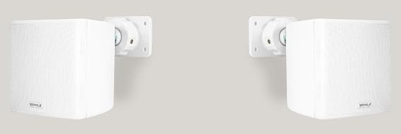 Rockville Pair Cube White 3.5 30W RMS Home Theater Wall Speakers, 8 Ohm, 360-Degree Swivel Brackets, 2-Way Audio, Compact Design, for Home Theater and Surround Sound