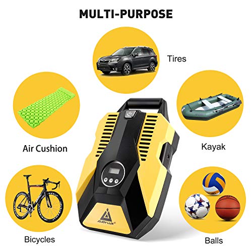 Digital-Auto-Tire-Inflator-12V-DC-Portable-Air-Compressor-Pump-for-Car-Tires-150-PSI-Auto-Shut-Off-with-Emergency-LED-Flasher-Long-Cable-for-Car-Bicycle-Motocycle-Air-Boat-and-Other-Inflatables