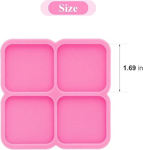 Miniatura 3 de Molde cuadrado de silicona de resina para carretes de insignias, molde de fundición de resina epoxi para hacer joyas y colgantes, agarre de teléfono