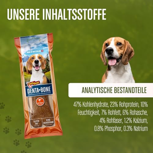 DeliBest DentaBone Strauss I Kauknochen Hund leicht verträglich ohne Gluten I Kaustange Hund für Zahnreinigung I Hundesnacks für groß und klein I Hundekauknochen 1 x 100 g