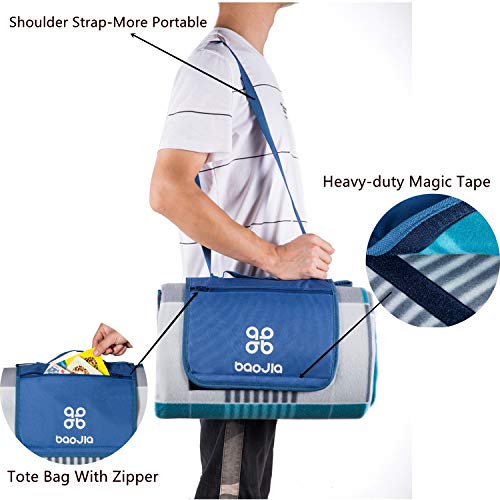 image for BaoJla Outdoor & Indoor Picnic Blanket, Waterproof Foldable Picnic Mat