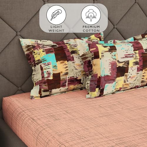 Image of Story@Home Bedsheet For Double Bed | 152TC | Peach | Polka Dot Print | 1 Piece Cotton Bedsheet For Double Bed With 2 Pillow Covers (225 X250Cm) Perfect For Home Decor & Gifting | 100% Cotton Bedsheets
