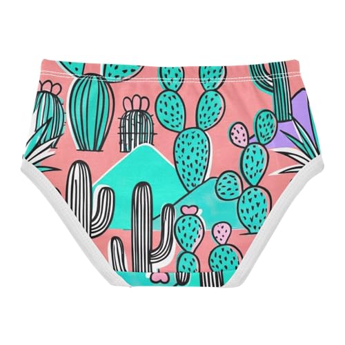 Green Cactus Cute Panties Girl Toddler Underwear Custom Cotton Animals Kids Briefs Undies 2t2