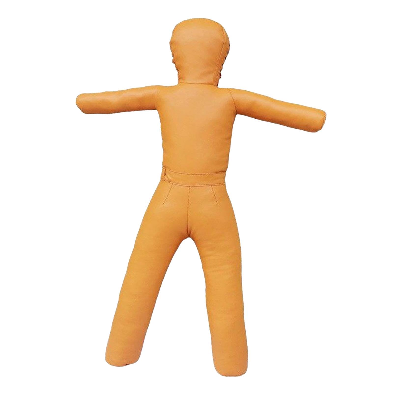 rockible Fighting Training Dummy Martial Arts Unfilled Professional Jiu Dummy PU Leather for Boxing Taekwondo Training Prop, Yellow