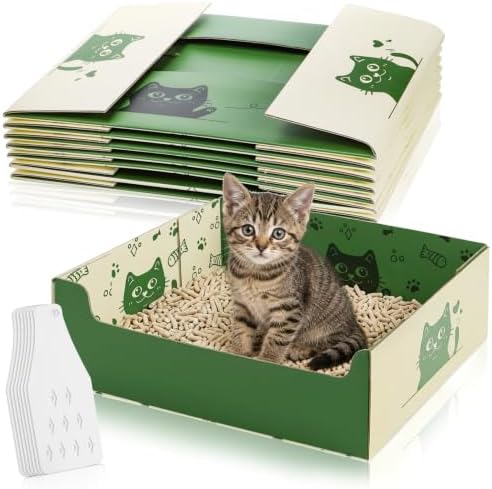 SOUJOY 8 Pcs Disposable Litter Boxes for Cats, Travel Litter Box ...