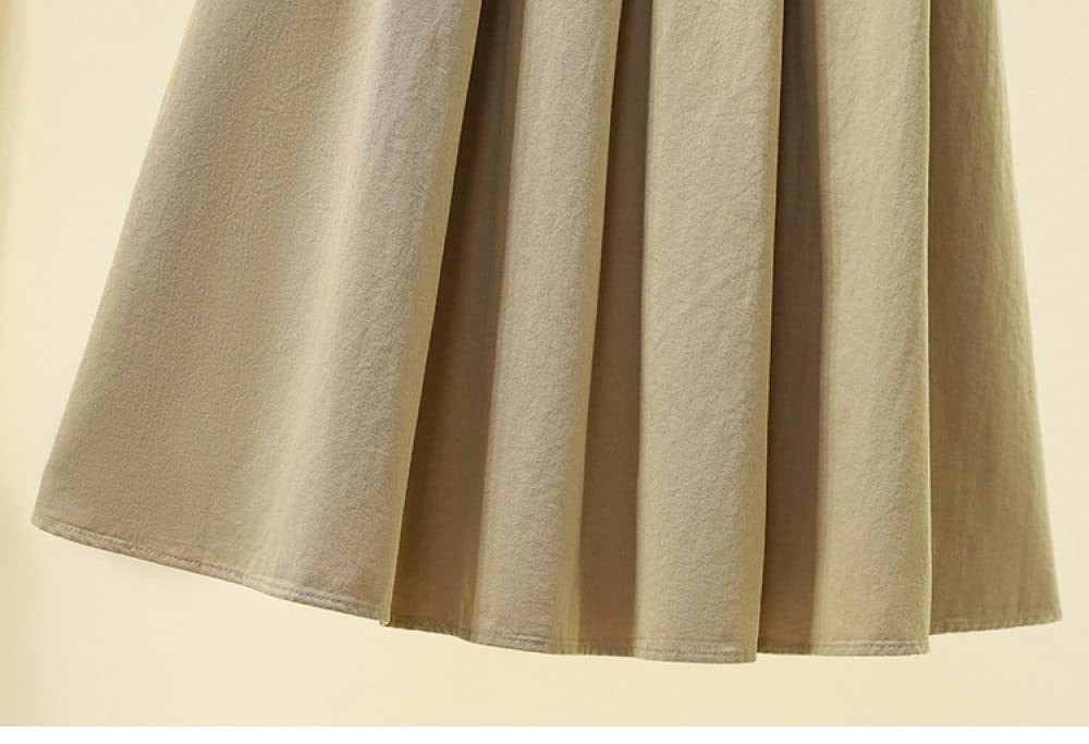 Gonne,Gonna Longuette da Donna Gonna A Pieghe in Vita Elastica Bianca Moda retrò Altalena A-Line Increspato Gonne Lunghe Casual Tinta Unita Casual per Ragazze Signore,L