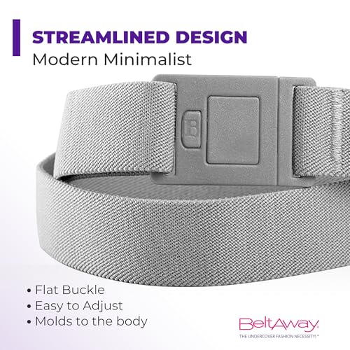 Image of Womens Belts for Jeans, Invisible Flat Buckle Belt, Adjustable Stretch Fit