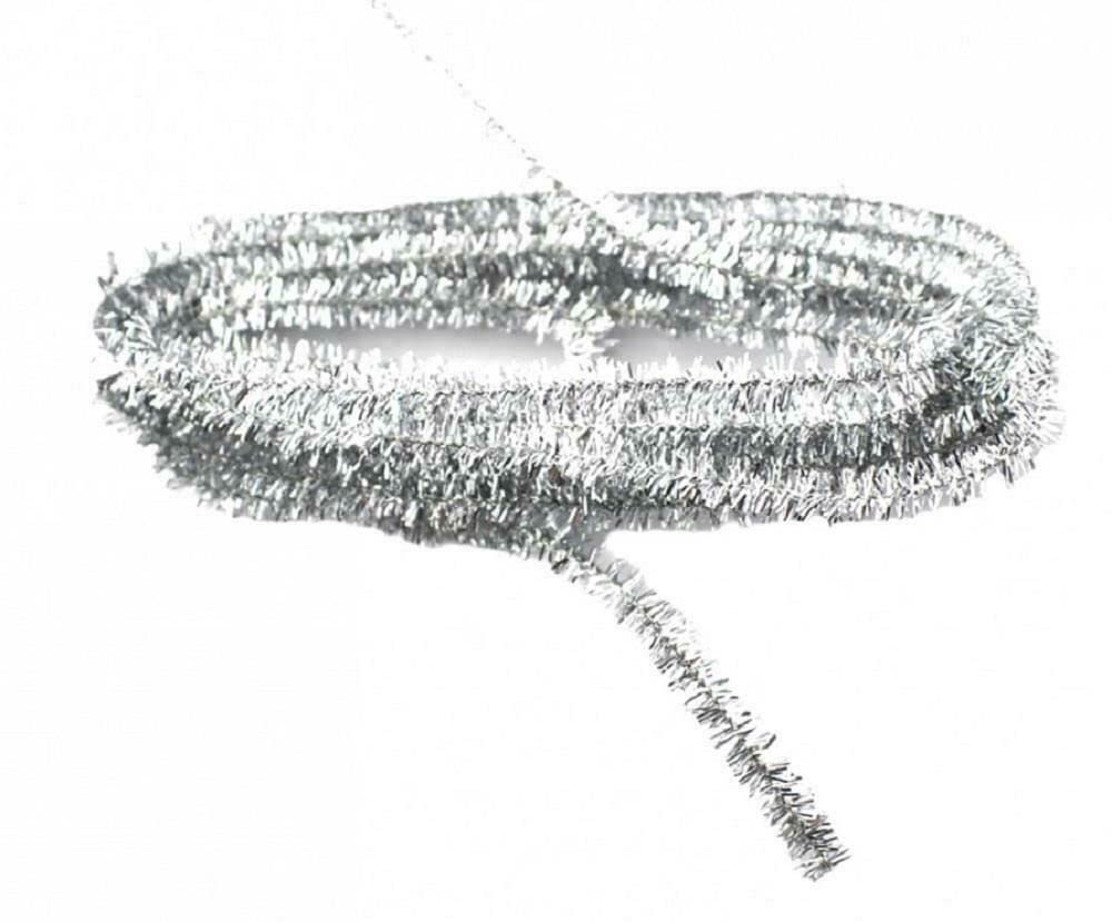 Dolls House Silver Tinsel Miniature Wired Christmas Tree Decoration Ornament