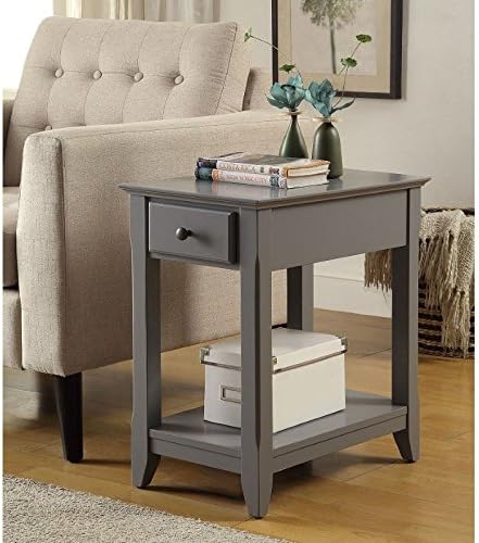 ACME Furniture Bertie Side Table, Gray, One Size