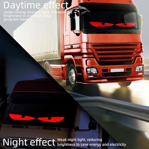 Image of 2PCs Devil Eyes Lights for Cars,Ultra-Thin Flexible LED Display Screen Panel Suitable for Car Back Window,Dynamic Personalized Big Eye Lights for Truck Windshield with Remote,APP and Voice Control