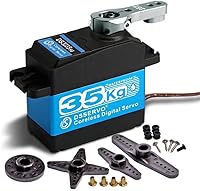 Vista 4 de KingVal Servo digital de repuesto de engranaje de metal de 77.2 lbs sin núcleo de par grande con kit de tornillos de brazo servo 25T, compatible