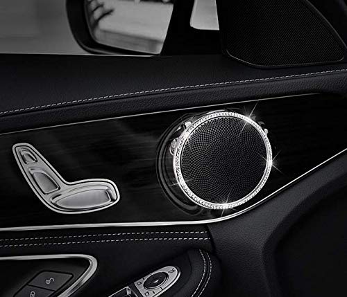 Yuwaton Compatible With Mercedes Benz Bling Accessories 2015-2021 W205 C300 W213 E350 Glc Cls Speaker Horn Rings Car Bling Interior Accessories For Women #TOP3