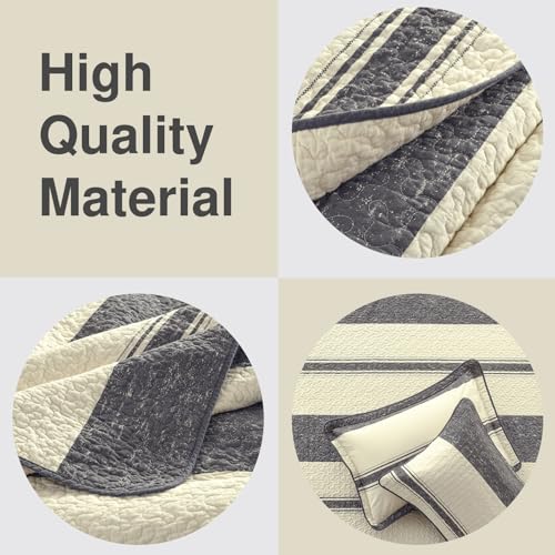 Edredón King 100% algodón gris carbón reversible de alta densidad con fundas 7