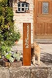 willkommen schild hochzeit holz In trendiger Rostoptik Dekoleidenschaft Stand-Schild “Willkommen” aus Metall, Rostoptik, Flurdeko, Gartendeko