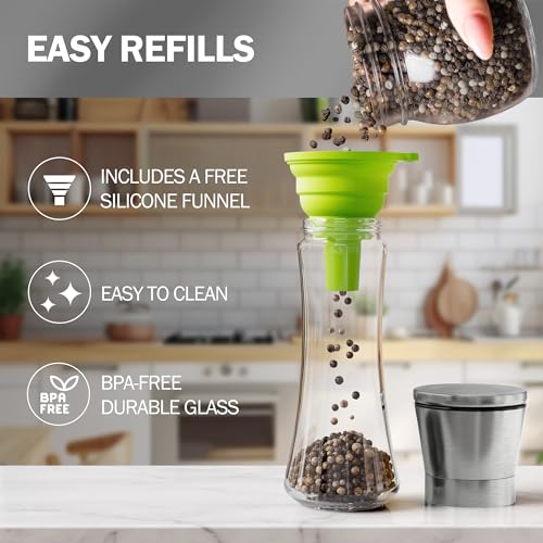 Pfeffermühlen Set von HOME EC aus Glas und Edelstahl