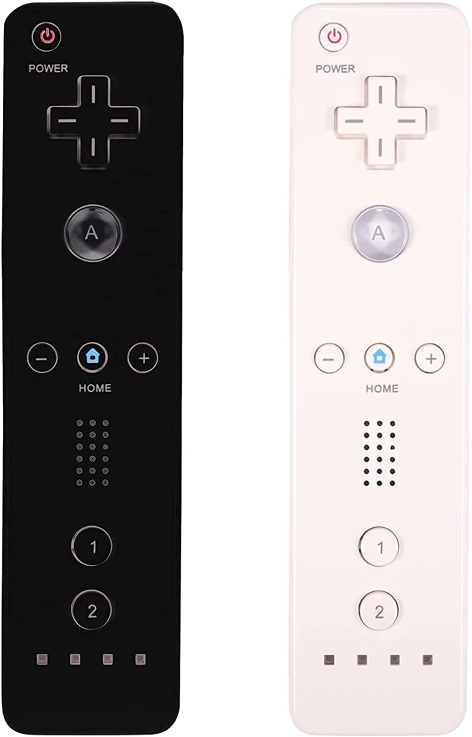 AUFGLO Wii Controller 2 Pack Wii u Remote mit Silikongehäuse und Handgelenksgurt (schwarz+weiß