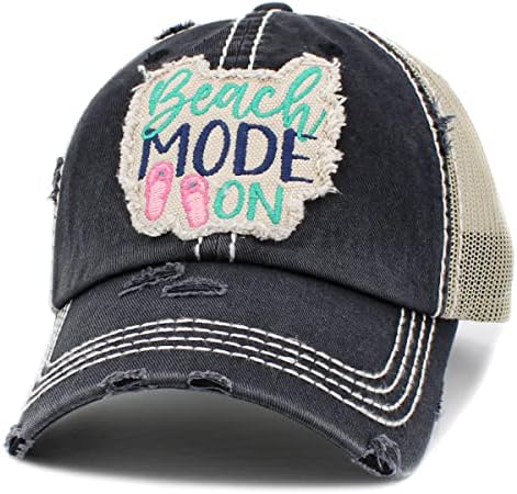 Vintage Patch Hat: Beach Mode On - Black