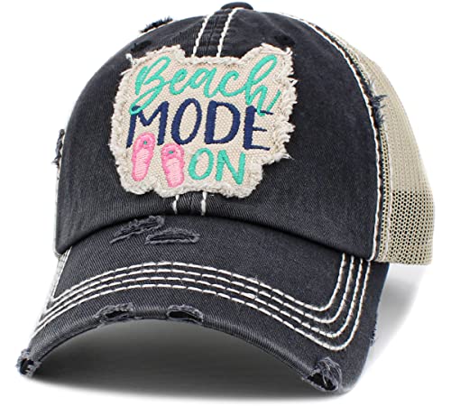 Vintage Patch Hat: Beach Mode On - Black #TOP2