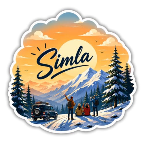 Image of Simla Theme Souvenir Wooden Fridge Magnet for Refrigerator - Printed Fridge Magnet for Kitchen & Fridge Decor | Perfect Souvenir Gift | Fridge Decoration | Size 3x3 Inches | Pack of 1