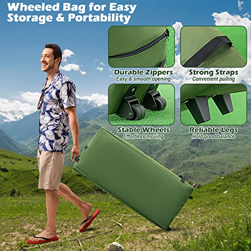 Tangkula 5-In-1 Tent Cot, 2 Person Camping Tent Combo With Awning, Air Mattress, Sleeping Bag, Air Pillow, Camping Cot, Elevated Single Cot Tent With Carrying Bag For Outdoor Hiking, Picnic, Travel #TOP5