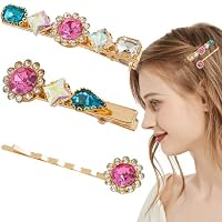 Amazon.co.jp: 4個 ビンテージ カラフル ラインストーン ヘアクリップ