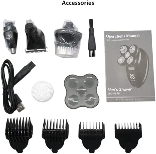 Miniatura 5 de Afeitadora de cabeza, afeitadoras eléctricas para hombres con pantalla LCD y fácil de transportar