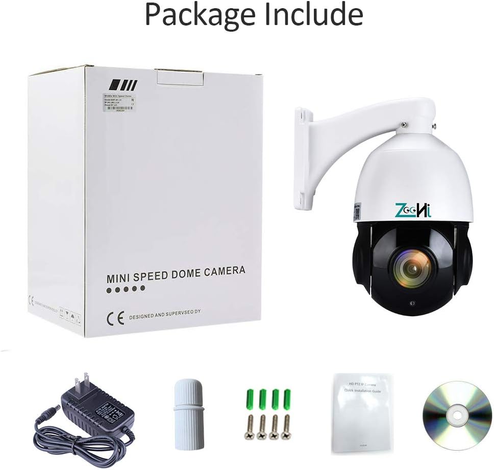 Outdoor PTZ Camera, Pan/Tilt/ 20x Optical Zoom 1080P Home Security PTZ IP Camera, 197ft Night Vision, IP66 Waterproof, 2-Megapixel,Wired Camera