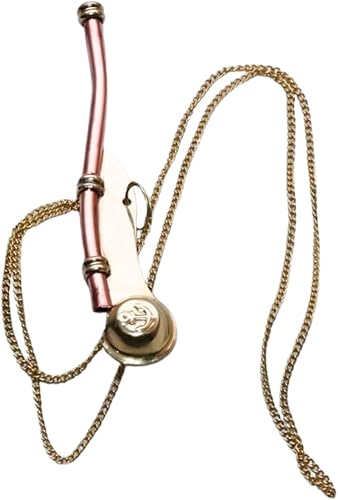 Bosun's - Timbre de llamada náutico pulido de latón macizo niquelado con cadena y estuche de anclaje de madera dura hecho a mano, colección de