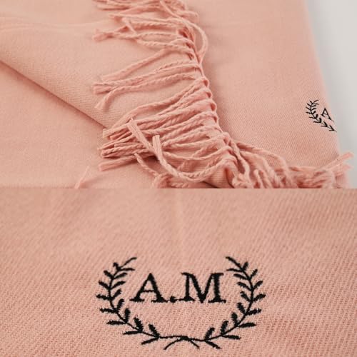 Personalized Women Scarf Pashmina Shawls Wraps for Evening Dress Wedding Bride Bridesmaid Gifts Winter Pink Scarves2