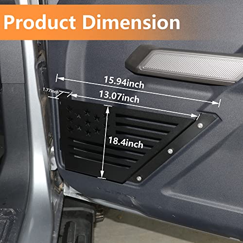 RERPRO Front Door Storage Pockets for Ford Bronco 2021 2022 2023 2024 2025 2026 2/4 Door Accessories Side Door Organizer Box Interior Expansion Accessory, Carbon Steel, 1 Pair with America Flag by RERPRO - Image 9