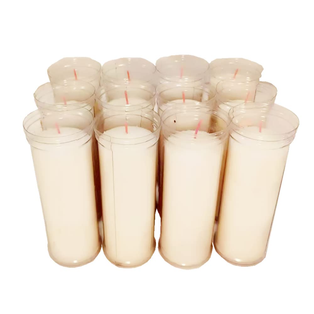 Lote De 6 Velas Votivas - 3 Rojas Y 3 Blancas | Sin Olor, Parafina Vegetal, Duración 24 Horas