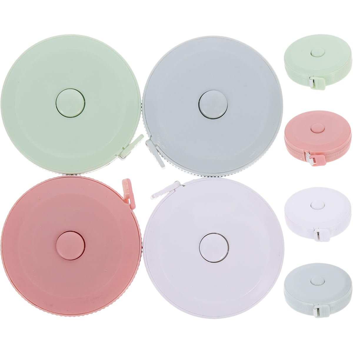 GARVALON 8pcs Retractable Soft Flexible Tape Measure for Body and Sewing, Mini 2.0m Measuring Tape Set Colorful Cloth Waist Measurement for Dressmakers and Crafts