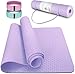 Esterilla Deporte Antideslizante Estera Yoga Colchonetas Pilates Mat Fitness Ecológica TPE para Entrenamiento de Gimnasia 183x61cm, con Correa Y 2 Bandas Elasticas