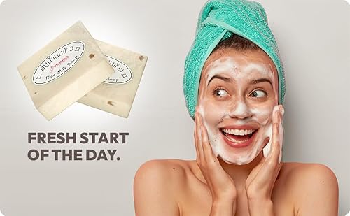 Yeahgoshopping 4 Pcs Original Rice Milk Soap Bar Thailand Jasmine Soap 60 - 65 Grams Handmade Gluta Collagen Douro Jabon Douro Real Fuentes Pourres Grade Moisturizing Organic Soap For Men Women Hand Soap, Body Bath Soap, Face Soap | Contain Coconut Oil Collagen Glycerin Fragrance Vitamin E Soap Bar - 100% Ingredient Made In Thailand ( 4 Bar Soaps ) #TOP2