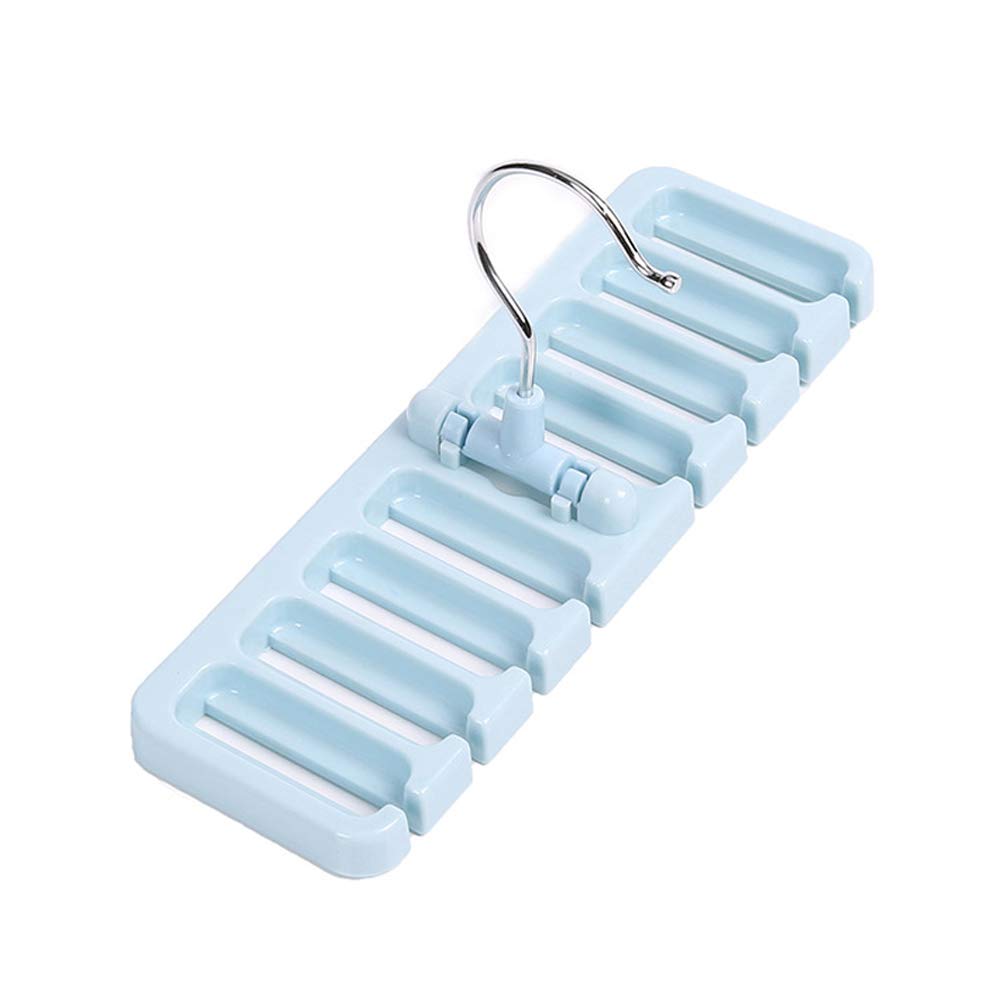lasenersm 1 Piece Belt Hanger Rack Holder Tie Belt Hanger 8 Slot Tie Belt Scarf Rack Holder Organizer Belt Rack Organizer Tie Belt Scarf Organizer Space Saver Rotating Hanger Holder, Blue