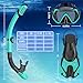 Snorkeling Gear for Adults, Mask Fin Snorkel Set, Dry Top Snorkel, Snorkeling Kit Travel Diving Package, Panoramic View Anti-Fog Anti-Leak (S/M)