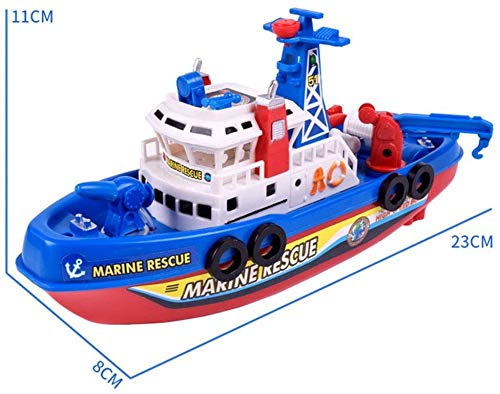Hercugifts Bath Boat Toy, Pool Fire Boat Marine Ship ModelBath Water Toy Set Summer Toys, Birthday Gift for Kids - Thumbnail 2