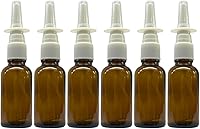 Vista 4 de ¡Rociador nasal de vidrio ámbar de 1 onza! Vacío, recargable, tamaño de viaje, vidrio de calidad para aplicaciones salinas (paquete de 2)