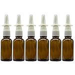 ADVANCED ASCENT Amber Glass 1 oz Nasal Sprayer! EMPTY, Refillable, Travel Sized, Quality Glass for Saline Applications! (6 Pack)