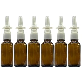 ADVANCED ASCENT Amber Glass 1 oz Nasal Sprayer! EMPTY, Refillable, Travel Sized, Quality Glass for Saline Applications! (6 Pack)