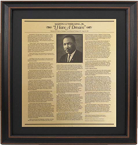 Patriot Gear Company Framed Martin Luther King Jr's I Have a Dream Speech; Civil Rights Poster, Handmade in USA