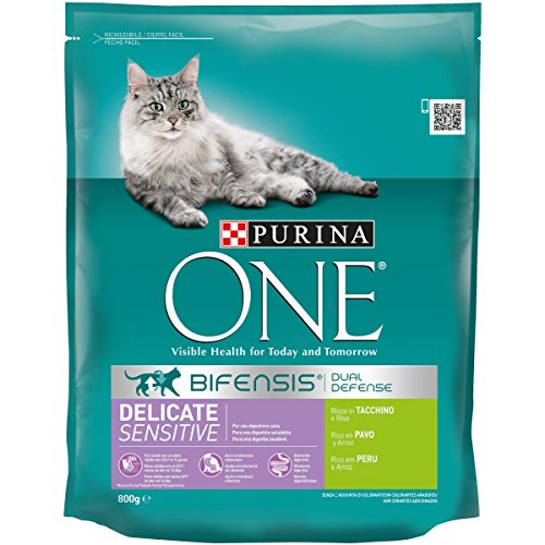 Purina One Bifensis Crocchette Delicate Ricco in Tacchino, 800 g