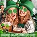 Hoplito St. Patrick's Day Irish Shamrock Sunglasses for Women Men Green Fashion Costume Party Decorations Accessories (Four-leaf Clover)