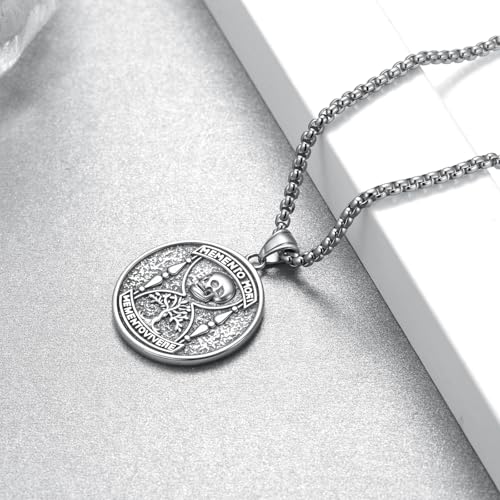 Memento Mori Necklace 925 Sterling Silver Tree of Life Memento Mori Necklace Skull Jewelry Gifts for Men2