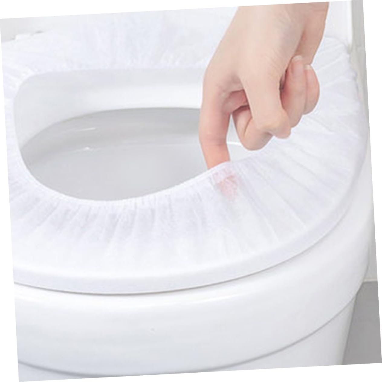 Non-Woven Toilet Seat Lid Cover Pads 50pcs Disposable for Shopping Hotel Public Bathroom Travel