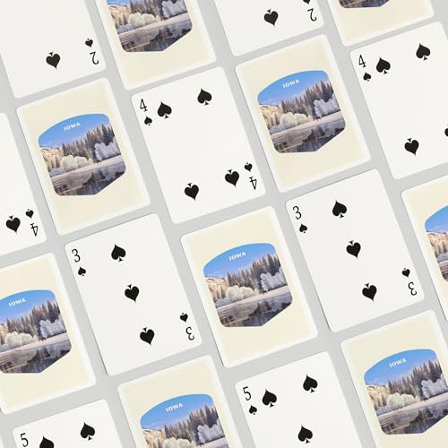 Lantern Press Iowa, Litografía, Solitario al Lago Nevado, Baraja Póker de 52 Cartas miniatura 4