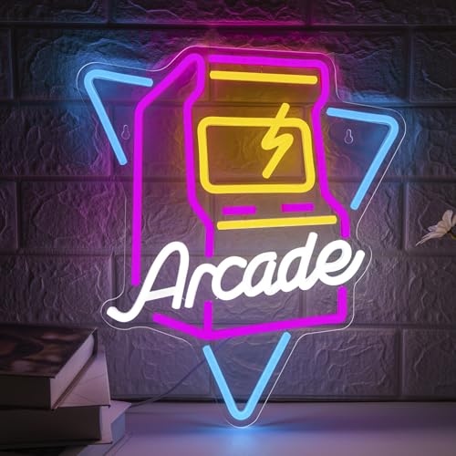 Lurevia Arcade Game Neon Sign Gamer LED Neon Light for Game Room Wall Decor